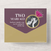 2e granaat huwelijksjubileum feest eeuwigheidsring all in one uitnodiging (Achterkant)