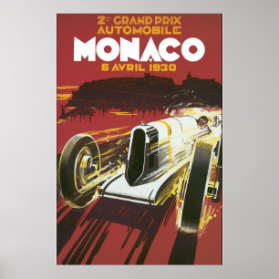 2e Grand Prix Monaco Vintage Travel Poster