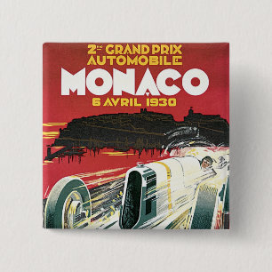 2e Grote Prijs van Monaco Vierkante Button 5,1 Cm
