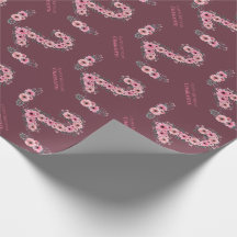 2e grote verjaardag Girl Pink Flowers Green Foliag