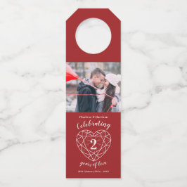 2e huwelijksdag foto rafelrood hart flessenhanger