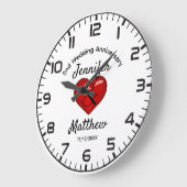2e huwelijksjubileum cadeau gepersonaliseerd grote klok (Hoek)