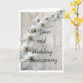 2e huwelijksjubileum kaart sjabloon (Gele Bloem)