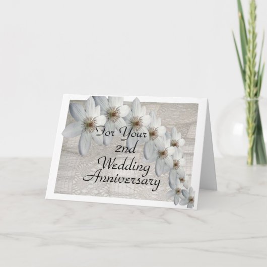 2e huwelijksjubileumkaart traditionele sjabloon (Voorkant)