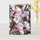 2e huwelijksverjaardagskaart - Katoen Kaart (Gele Bloem)