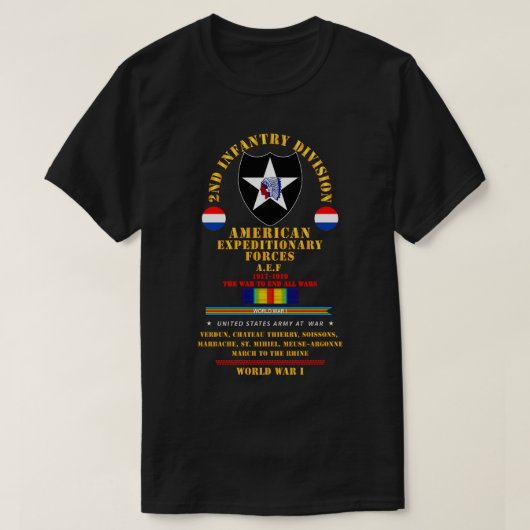 2e Infanteriedivisie AEF WWI X T-shirt (Design voorkant)