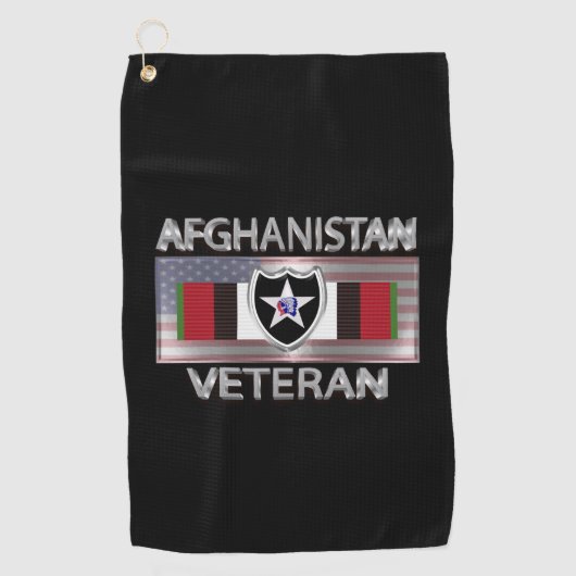 2e infanteriedivisie Afghanistan Veteraan Golfhanddoek (Voorkant)