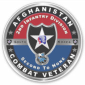 2e infanteriedivisie Afghanistan Veteranenauto Sticker (Voorkant)