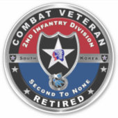 2e infanteriedivisie Gemoeide Veteranenauto Sticker (Voorkant)