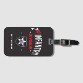 2e Infanteriedivisie "Indianhead" Custom Bagagelabel (Voorkant (horizontaal))