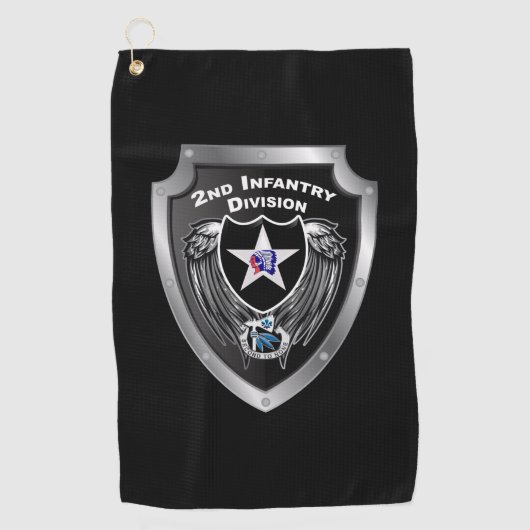 2e Infanteriedivisie Indianhead Divisie Golfhanddoek (Voorkant)