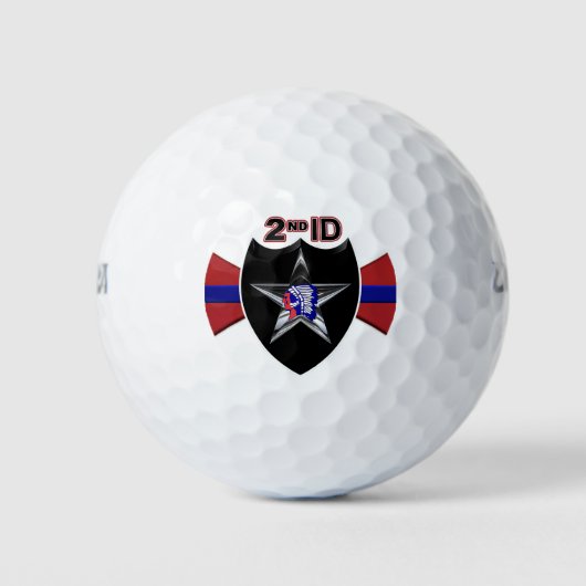 2e Infanteriedivisie "Indianhead Division" op maat Golfballen (Voorkant)