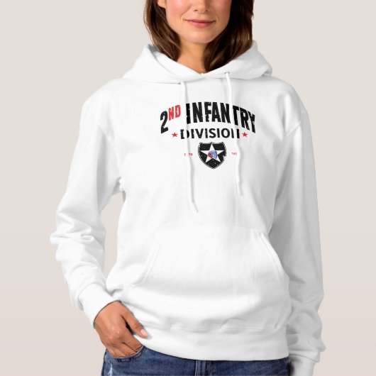 2e Infanteriedivisie "Indianhead" Grunge Vrouwen Hoodie (Voorkant)