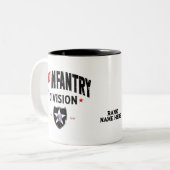 2e Infanteriedivisie "Indianhead" in nood Tweekleurige Koffiemok (Voorkant links)