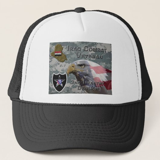 2e Infanteriedivisie Irak Combat Veteran Trucker Pet (Voorkant)