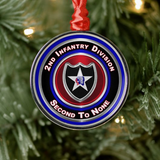 2e infanteriedivisie Kerstmis Metalen Ornament (Boom)