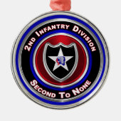 2e infanteriedivisie Kerstmis Metalen Ornament (Voorkant)