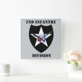 2e infanteriedivisie met tekst vierkante klok (Huis)