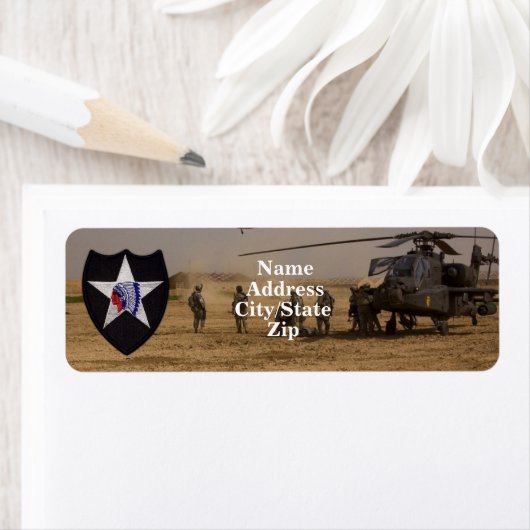 2e Infanteriedivisie Vets Patch Etiket (Insitu)