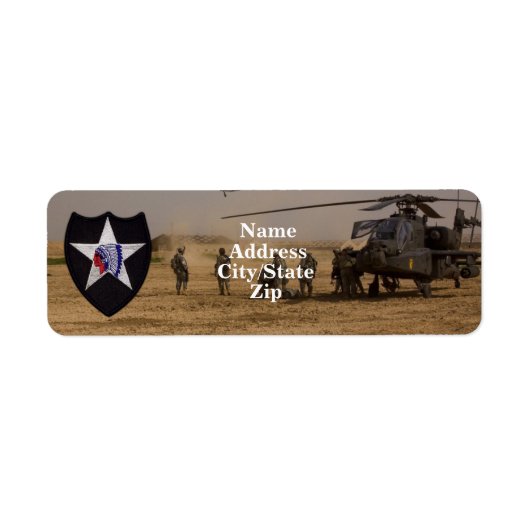 2e Infanteriedivisie Vets Patch Etiket (Voorkant)