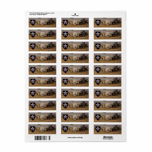 2e Infanteriedivisie Vets Patch Etiket (Full Sheet)