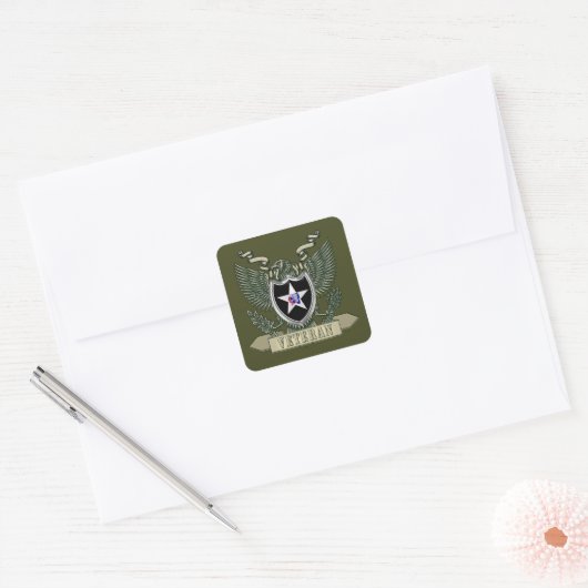 2e Infanteriedivisie Vierkante Sticker (Envelop)