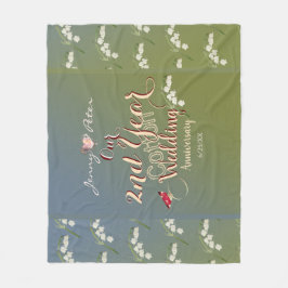 2e jaar Cotton Wedding Jubileum Fleece Deken