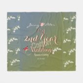 2e jaar Cotton Wedding Jubileum Fleece Deken (Voorkant (Horizontaal))