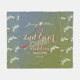 2e jaar Cotton Wedding Jubileum Fleece Deken