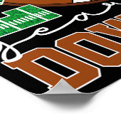 2e Jaar Down Football Lover Tweede Verjaardag Jong Poster (Hoek)