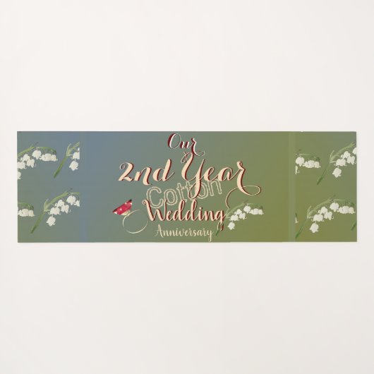 2e jaar Jubileum katoenbruiloft Yoga Mat (Achterkant (horizontaal))