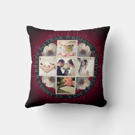 2e jaar Jubileum Smokey Paars Cotton Kussen (Achterkant)