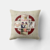 2e jaar Weddenschap Jubileum Katoen 5 Foto's Kussen (Achterkant)