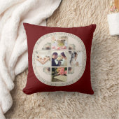 2e jaar Weddenschap Jubileum Katoen 5 Foto's Rood Kussen (Deken)