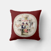 2e jaar Weddenschap Jubileum Katoen 5 Foto's Rood Kussen (Achterkant)