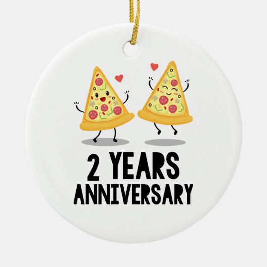 2e Jubileum 2 jaar Keramisch Ornament (Voorkant)