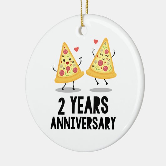 2e Jubileum 2 jaar Keramisch Ornament (Links)