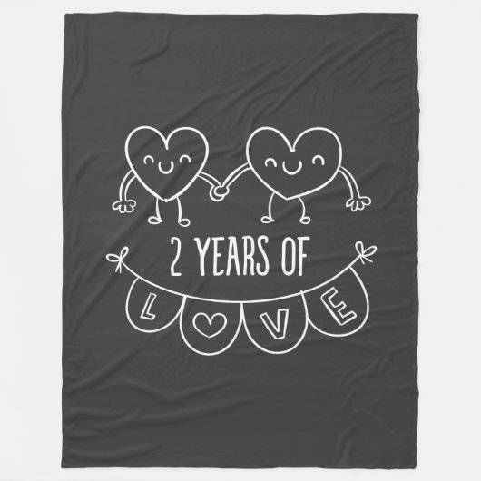 2e Jubileum cadeau voor haar krijgsharten Fleece Deken (Voorkant)