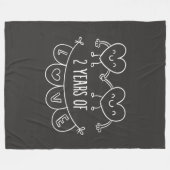 2e Jubileum cadeau voor haar krijgsharten Fleece Deken (Voorkant (Horizontaal))