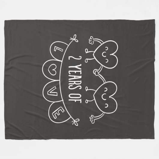 2e Jubileum cadeau voor haar krijgsharten Fleece Deken (Voorkant (Horizontaal))