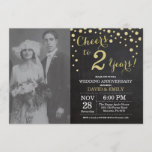 2e Jubileum Chalkboard Black en Gold Kaart<br><div class="desc">2de Jubileum van de Wedding met douanefoto. Chalkboard Black and Gold Invitation. Jubileum van de tweede bruiloft. Chalkboard Black en Gold Glitter Diamond Background Gold Confetti. Volwassen verjaardag. Vrouw of Man Man Birthday Party. Voor verdere aanpassing, te klikken gelieve de knoop "van de Aanpassing het"en ons ontwerphulpmiddel te gebruiken om...</div>