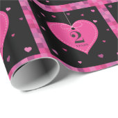 2e Jubileum Love Heart Wrapping Paper Cadeaupapier (Rol Hoek)