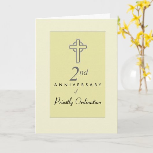 2e Jubileum Priest met ingegraven kruis, Re Kaart (Gele Bloem)
