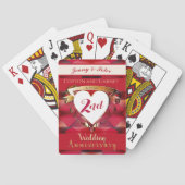 "2e Jubileum van katoenkatoen en Garnet Wedding" Pokerkaarten (Achterkant)