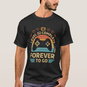 2e Jubileum voor weddenschappen Video Gamer Level T-shirt