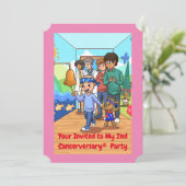 2e Kanker Jubileum Party Uitnodigingen (Staand voorkant)