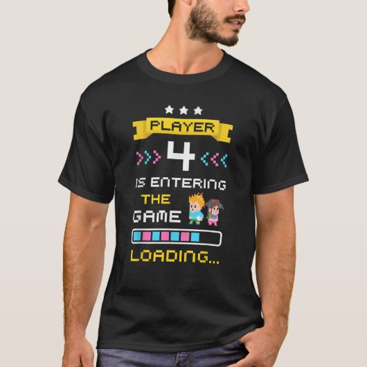 2e keer Gaming Zwangerschapsaankondiging Unisex Ad T-shirt (Voorkant)