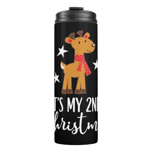 2e Kerstmis rendieren Thermosbeker (Voorkant)