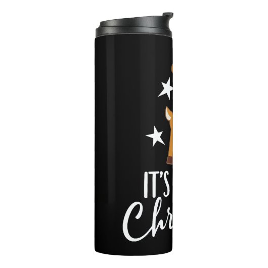 2e Kerstmis rendieren Thermosbeker (Gedraaid links)