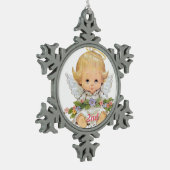 2e kersttwitje Baby Tin Sneeuwvlok Ornament (Links)